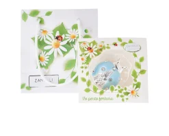 Figurina coccinella azzurra con cristalli con cristalli Selezione zanolli