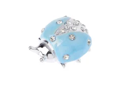 Figurina coccinella azzurra con cristalli con cristalli Selezione zanolli
