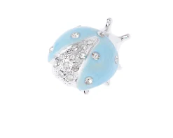 Figurina coccinella azzurra con cristalli con cristalli Selezione zanolli