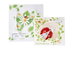 Figurina coccinella rossa con cristalli con cristalli Selezione zanolli
