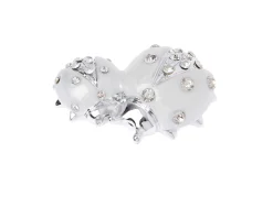 Figurina coppia di coccinelle bianche con cristalli con cristalli Selezione zanolli