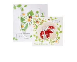 Figurina coppia di coccinelle rosse con cristalli con cristalli Selezione zanolli