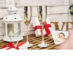 Flute silver plated con stelo alto e interno dorato Selezione zanolli