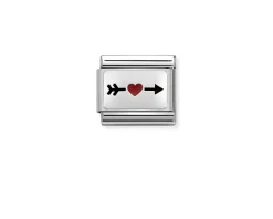 Freccia con cuore composable acciaio argento e smalto Nomination