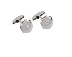 Gemelli ottagonali argento con zircone Selezione zanolli