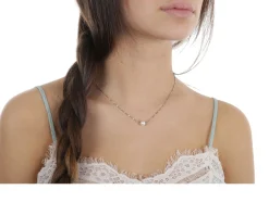 Girocollo argento e perla passante fresh water Selezione zanolli