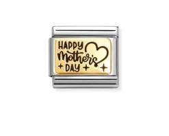 Happy mother day composable acciaio oro e smalto Nomination