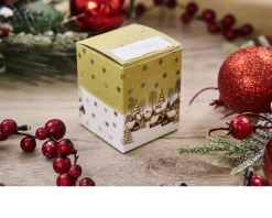 Idea regalo natale bicchiere portacandela profumata giallo alla vaniglia Selezione zanolli