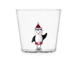 Idea regalo natale bicchiere tumbler pinguino con cappello di natale christmas tales Ichendorf