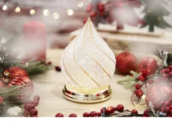 Idea regalo natale lume goccia di natale con decoro oro e luce led Selezione zanolli