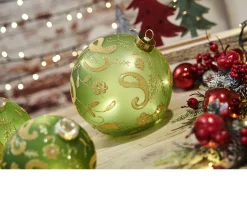 Idea regalo natale lume sfera obliqua grande verde con luce led Selezione zanolli