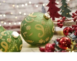 Idea regalo natale lume sfera obliqua grande verde con luce led Selezione zanolli