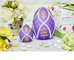 Idea regalo pasqua uovo luminoso decorato viola con luce led Selezione zanolli