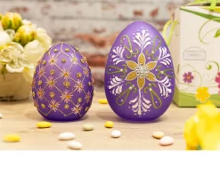 Idea regalo pasqua uovo luminoso decorato viola con luce led Selezione zanolli