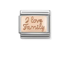 I love family composable acciaio e oro rosa Nomination