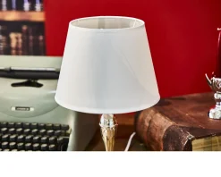 Lampada argento con paralume bianco piccola Selezione zanolli
