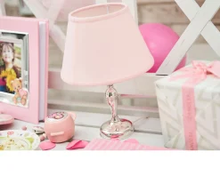 Lampada bimba argento con paralume rosa Selezione zanolli