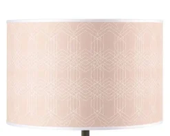 Lampada da tavolo in vetro ambra con paralume cilindrico grande L'oca nera