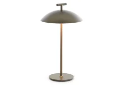 Lampada da tavolo mini geen-a acciaio colore bronzo con batteria dimmerabile Kartell