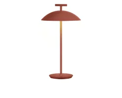 Lampada da tavolo mini geen-a acciaio colore mattone con batteria dimmerabile Kartell