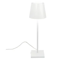 Lampada da tavolo poldina con cavo bianco opaco con cavo Zafferano