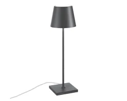 Lampada da tavolo poldina con cavo grigio scuro con cavo Zafferano