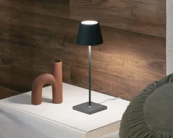 Lampada da tavolo poldina con cavo grigio scuro con cavo Zafferano