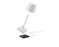 Lampada da tavolo poldina pro bianco opaco Zafferano