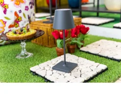 Lampada da tavolo poldina pro mini grigio scuro Zafferano