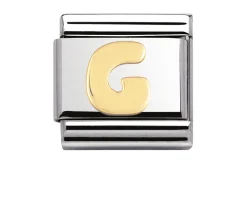 Lettera g composable acciaio e oro Nomination