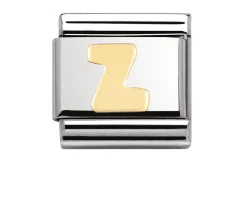 Lettera z composable acciaio e oro Nomination