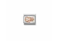 Mano di fatima composable acciaio oro rosa 375 e zirconi Nomination