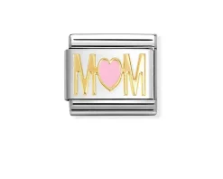 Mom cuore rosa composable acciaio oro e smalto Nomination