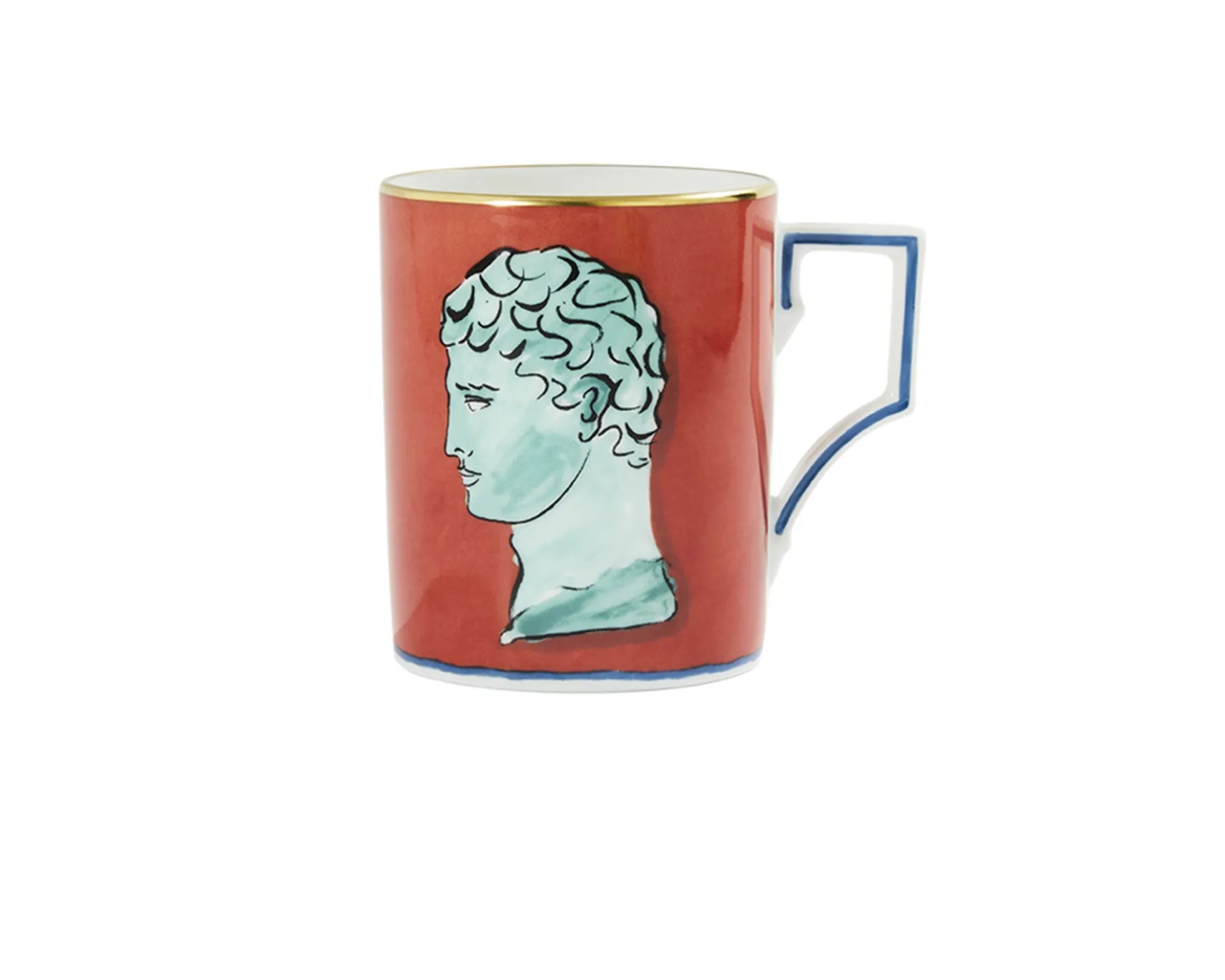Mug il viaggio di nettuno porcellana rosso corallo Richard ginori