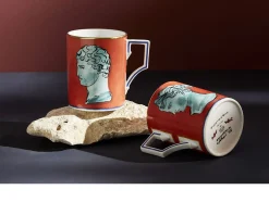 Mug il viaggio di nettuno porcellana rosso corallo Richard ginori
