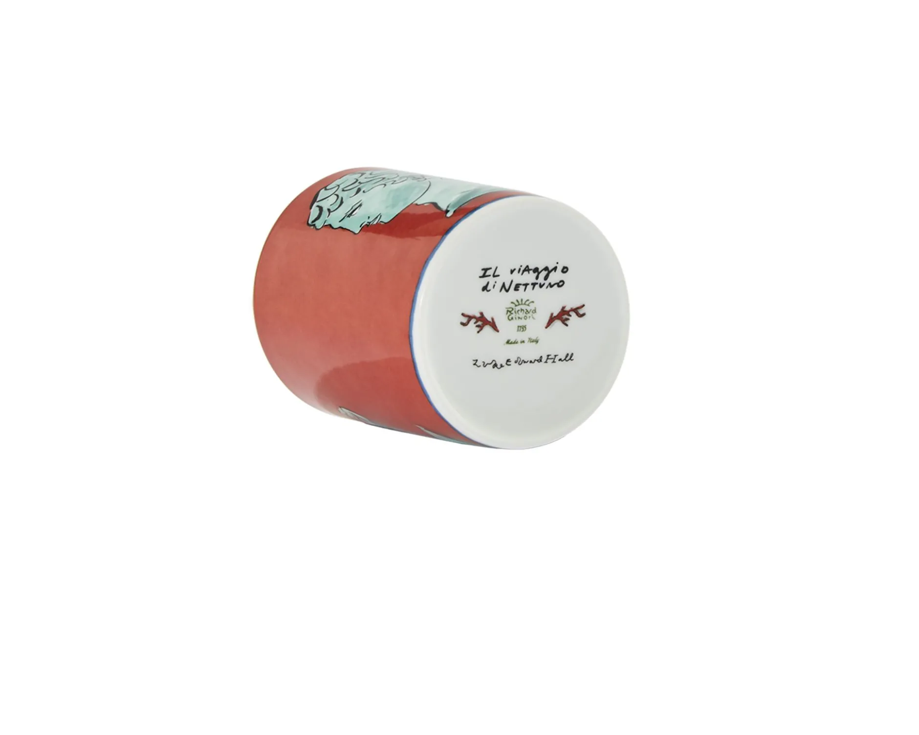 Mug il viaggio di nettuno porcellana rosso corallo Richard ginori
