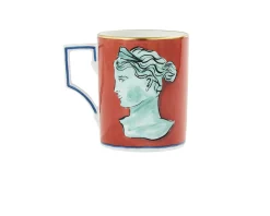 Mug il viaggio di nettuno porcellana rosso corallo Richard ginori