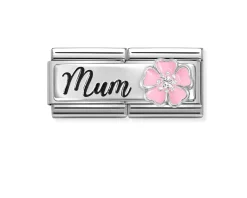 Mum con fiori composable acciaio argento e zirconi Nomination