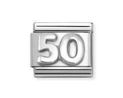 Numero 50 composable acciaio e argento Nomination