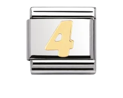 Numero 4 composable acciaio e oro Nomination