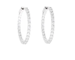 Orecchini a cerchio luce argento con cubic zirconia Sovrani