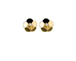 Orecchini a fiore oro 750‰ con diamante Selezione zanolli