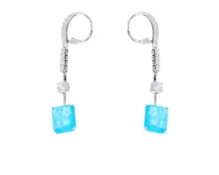 Orecchini argento con cubic zirconia e zirconi acquamarina Sovrani