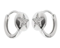 Orecchini argento con tondo stella di zirconi Selezione zanolli