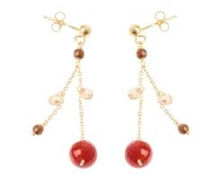Orecchini argento dorato con zirconi champagne Selezione zanolli