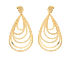 Orecchini argento dorato satinato e lucido con goccia multifilo Selezione zanolli