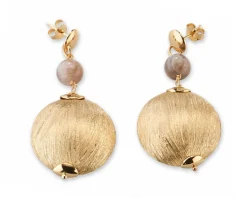 Orecchini aurelie ottone finitura oro con agata Sovrani