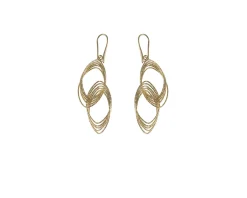 Orecchini classica in bronzo dorato con doppio ovale zigrinato Unoaerre
