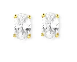 Orecchini colour wave argento dorato con cubic zirconia ovale Nomination