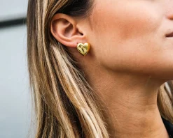 Orecchini cuore ottone finitura oro Sovrani